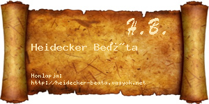 Heidecker Beáta névjegykártya